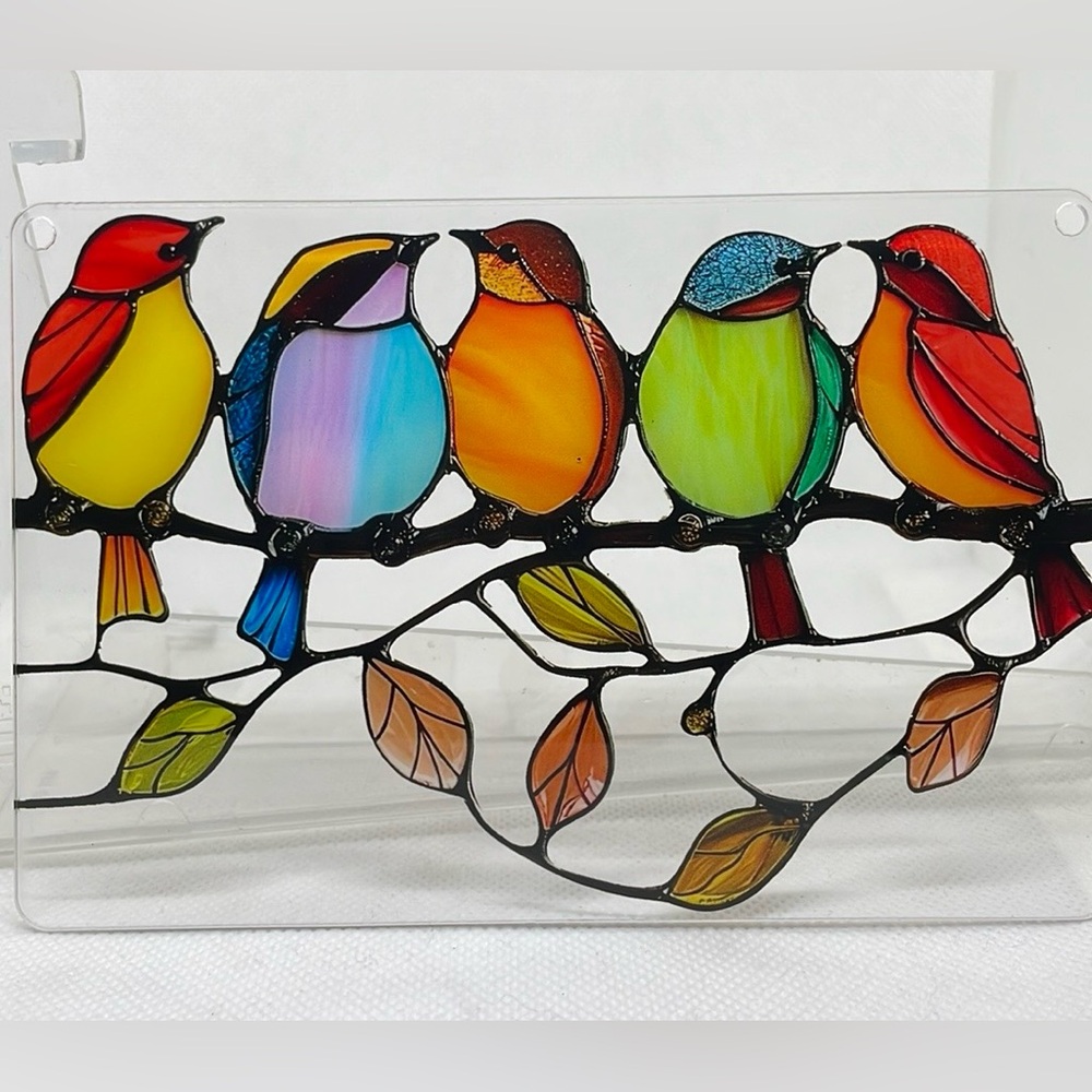 Suncatcher Acrylic Colourful Birds Decorative Sunroom Garden Shed Gift Idea